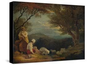 'Landscape with Women, Sheep and Dog', c1811, (1938)-Richard Westall-Stretched Canvas
