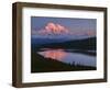 Landscape with Wonder Lake and snowcapped Denali mountain at sunset, Denali National Park, Alask...-Panoramic Images-Framed Photographic Print