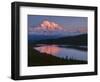 Landscape with Wonder Lake and snowcapped Denali mountain at sunset, Denali National Park, Alask...-Panoramic Images-Framed Photographic Print