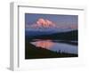 Landscape with Wonder Lake and snowcapped Denali mountain at sunset, Denali National Park, Alask...-Panoramic Images-Framed Photographic Print