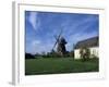 Landscape with Wooden Windmill and Two Houses in the Village of Kvarnbacken, Oland Island, Sweden-Richard Nebesky-Framed Photographic Print