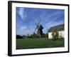 Landscape with Wooden Windmill and Two Houses in the Village of Kvarnbacken, Oland Island, Sweden-Richard Nebesky-Framed Photographic Print