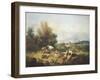 Landscape with Young Shepherdesses-Francesco Zuccarelli-Framed Giclee Print