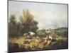 Landscape with Young Shepherdesses-Francesco Zuccarelli-Mounted Giclee Print