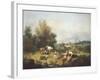 Landscape with Young Shepherdesses-Francesco Zuccarelli-Framed Giclee Print