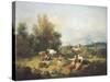 Landscape with Young Shepherdesses-Francesco Zuccarelli-Stretched Canvas