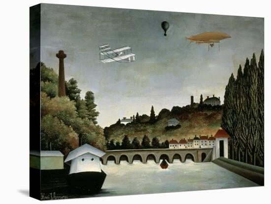 Landscape with Zeppelin, c.1908-Henri Rousseau-Stretched Canvas