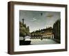 Landscape with Zeppelin, c.1908-Henri Rousseau-Framed Premium Giclee Print