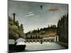 Landscape with Zeppelin, c.1908-Henri Rousseau-Mounted Premium Giclee Print