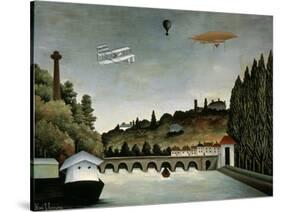 Landscape with Zeppelin, c.1908-Henri Rousseau-Stretched Canvas