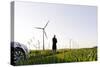 Landscape, Woman, Wind Turbines, Wind Power Station, Wind Park-Axel Schmies-Stretched Canvas