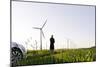 Landscape, Woman, Wind Turbines, Wind Power Station, Wind Park-Axel Schmies-Mounted Photographic Print