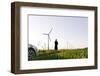 Landscape, Woman, Wind Turbines, Wind Power Station, Wind Park-Axel Schmies-Framed Photographic Print