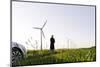 Landscape, Woman, Wind Turbines, Wind Power Station, Wind Park-Axel Schmies-Mounted Photographic Print