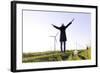 Landscape, Woman, Wind Turbines, Wind Power Station, Wind Park-Axel Schmies-Framed Photographic Print