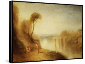 Landscape: Woman with Tamborine-J. M. W. Turner-Framed Stretched Canvas