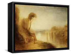 Landscape: Woman with Tamborine-J. M. W. Turner-Framed Stretched Canvas
