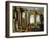 Landscape wtih Classical Ruins and St Peter Baptising-Alberto Carlieri-Framed Giclee Print