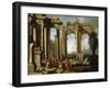 Landscape wtih Classical Ruins and St Peter Baptising-Alberto Carlieri-Framed Giclee Print