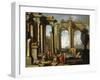 Landscape wtih Classical Ruins and St Peter Baptising-Alberto Carlieri-Framed Giclee Print