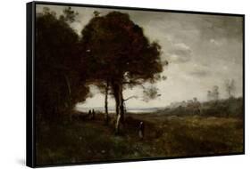 Landscape-Jean-Baptiste-Camille Corot-Framed Stretched Canvas