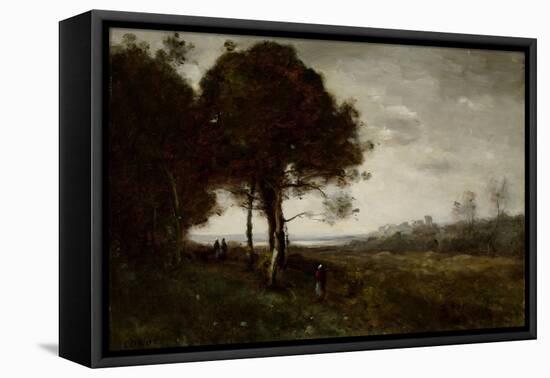 Landscape-Jean-Baptiste-Camille Corot-Framed Stretched Canvas