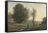 Landscape-Jean-Baptiste-Camille Corot-Framed Stretched Canvas