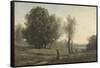 Landscape-Jean-Baptiste-Camille Corot-Framed Stretched Canvas