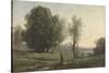 Landscape-Jean-Baptiste-Camille Corot-Stretched Canvas