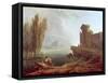 Landscape-Hubert Robert-Framed Stretched Canvas