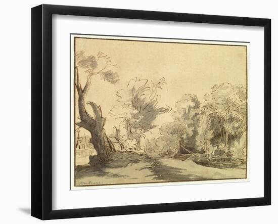 Landscape-Rembrandt van Rijn-Framed Giclee Print