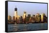 Landscapes - Sunset - Skylines - Mannattan - New York City - United States-Philippe Hugonnard-Framed Stretched Canvas