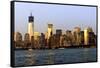 Landscapes - Sunset - Skylines - Mannattan - New York City - United States-Philippe Hugonnard-Framed Stretched Canvas