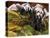 Landschaft Auf Der Staffelalp, 1918-Ernst Ludwig Kirchner-Stretched Canvas