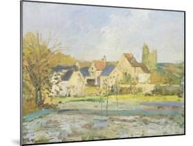 Landschaft bei Pontoise-Camille Pissarro-Mounted Giclee Print
