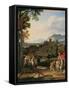 Landschaft mit dem hl.Martin. 1815-Joseph Anton Koch-Framed Stretched Canvas