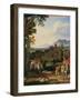 Landschaft mit dem hl.Martin. 1815-Joseph Anton Koch-Framed Giclee Print