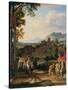 Landschaft mit dem hl.Martin. 1815-Joseph Anton Koch-Stretched Canvas