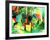 Landschaft mit Hellem Baum-Auguste Macke-Framed Art Print