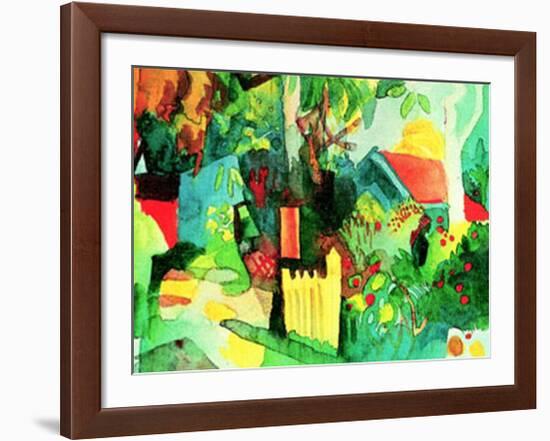 Landschaft mit Hellem Baum-Auguste Macke-Framed Art Print