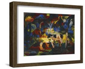 Landschaft Mit Kuehen Und Kamel, 1914-Auguste Macke-Framed Giclee Print