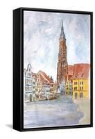 Landshut Old Town with St Martin-Markus Bleichner-Framed Stretched Canvas