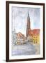 Landshut Old Town with St Martin-Markus Bleichner-Framed Art Print