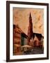 Landshut St Martin Church with Old Town-Markus Bleichner-Framed Art Print