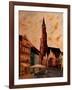 Landshut St Martin Church with Old Town-Markus Bleichner-Framed Art Print