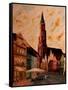 Landshut St Martin Church with Old Town-Markus Bleichner-Framed Stretched Canvas