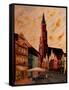 Landshut St Martin Church with Old Town-Markus Bleichner-Framed Stretched Canvas