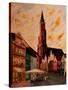 Landshut St Martin Church with Old Town-Markus Bleichner-Stretched Canvas