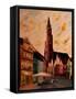 Landshut St Martin Church with Old Town-Markus Bleichner-Framed Stretched Canvas