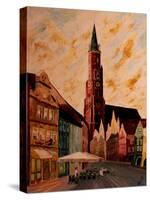 Landshut St Martin Church with Old Town-Markus Bleichner-Stretched Canvas